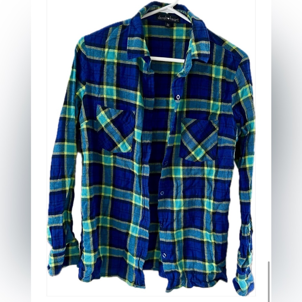 Derek Heart Vibrant Plaid Flannel Shirt